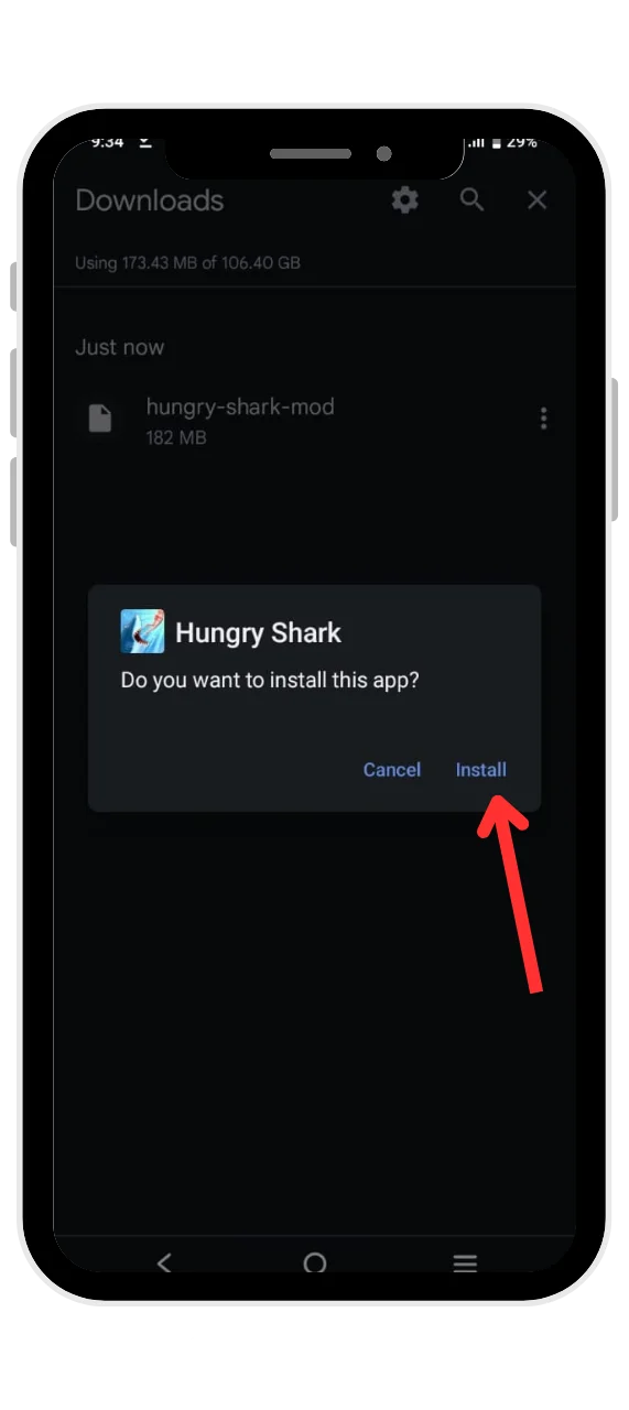 Click on install button
