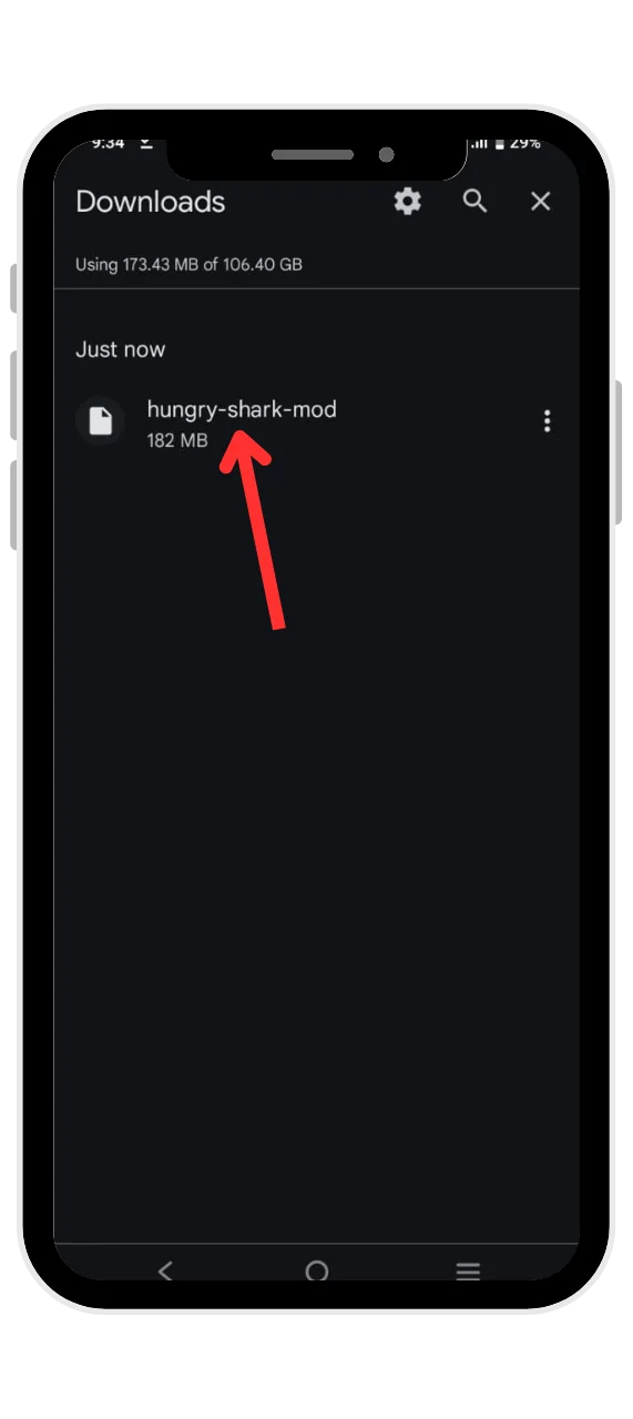 Open hungry shark mod apk file